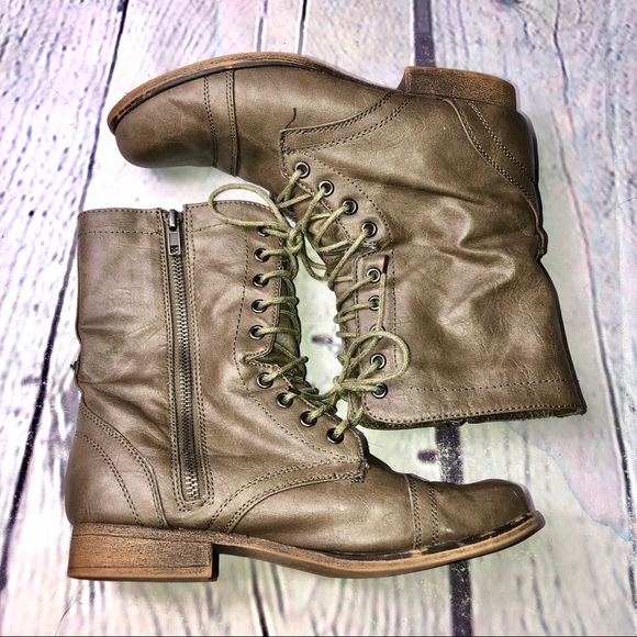 Madden Girl Shoes - Madden Girl Olive Combat Boots